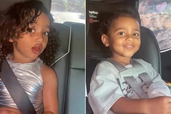 
Watch Kim Kardashian’s Daughter Chicago Correct Little Brother Psalm as They Sing Together 