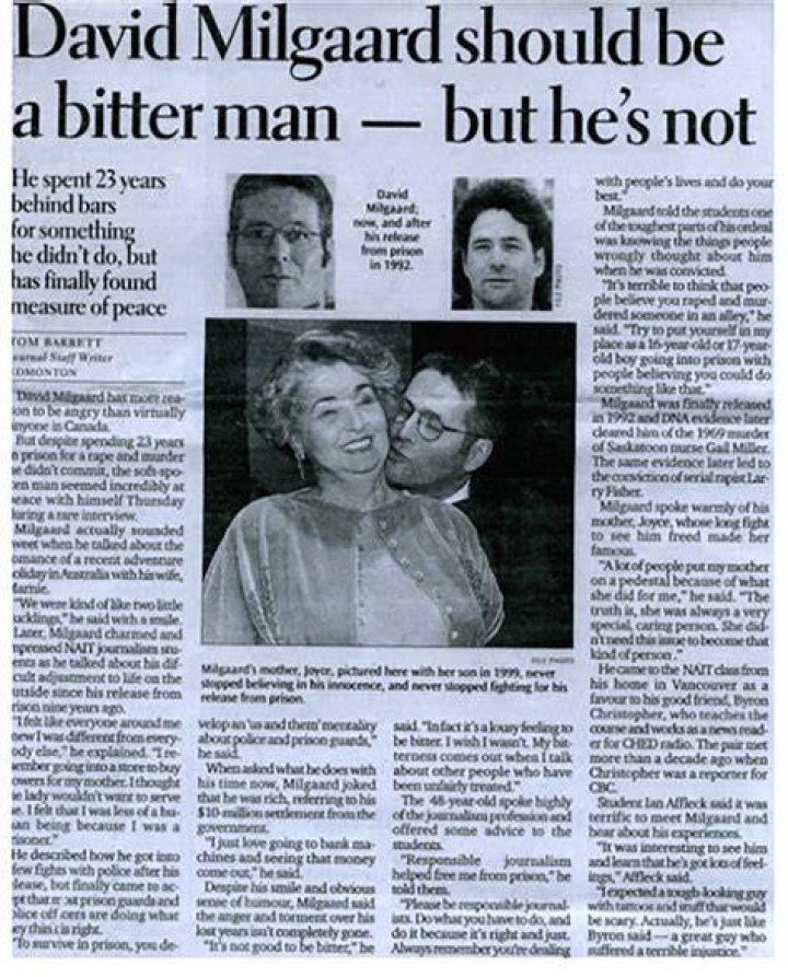 
What Was David Milgaard Death Cause? Advocate Compensation and Settlement After Wrong Accused 
